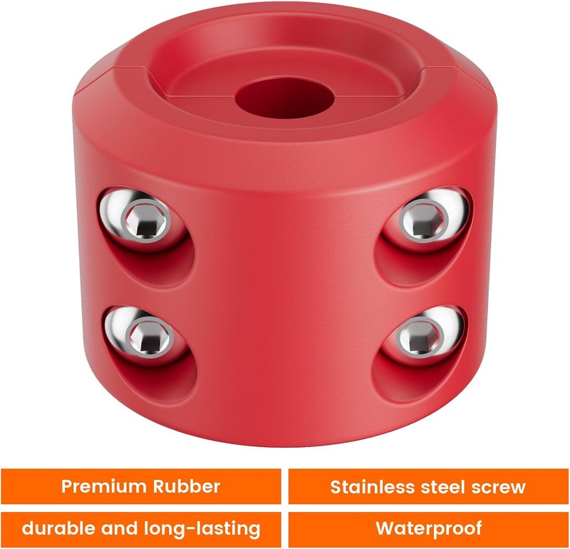 Bonison Winch Stopper for Cable. Truck UTV ATV Rubber Winch Cable Stopper, Protects Towing Hook, Synthetic Rope, Cable Line from Wear or Damage, Hawse, Bumper. Red - Image 4